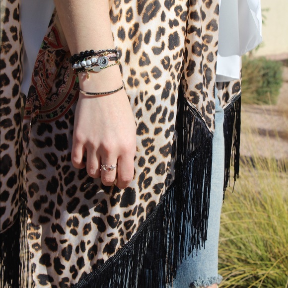 Leopard Fringe Shawl - Picture 3 of 8